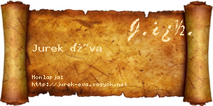 Jurek Éva névjegykártya